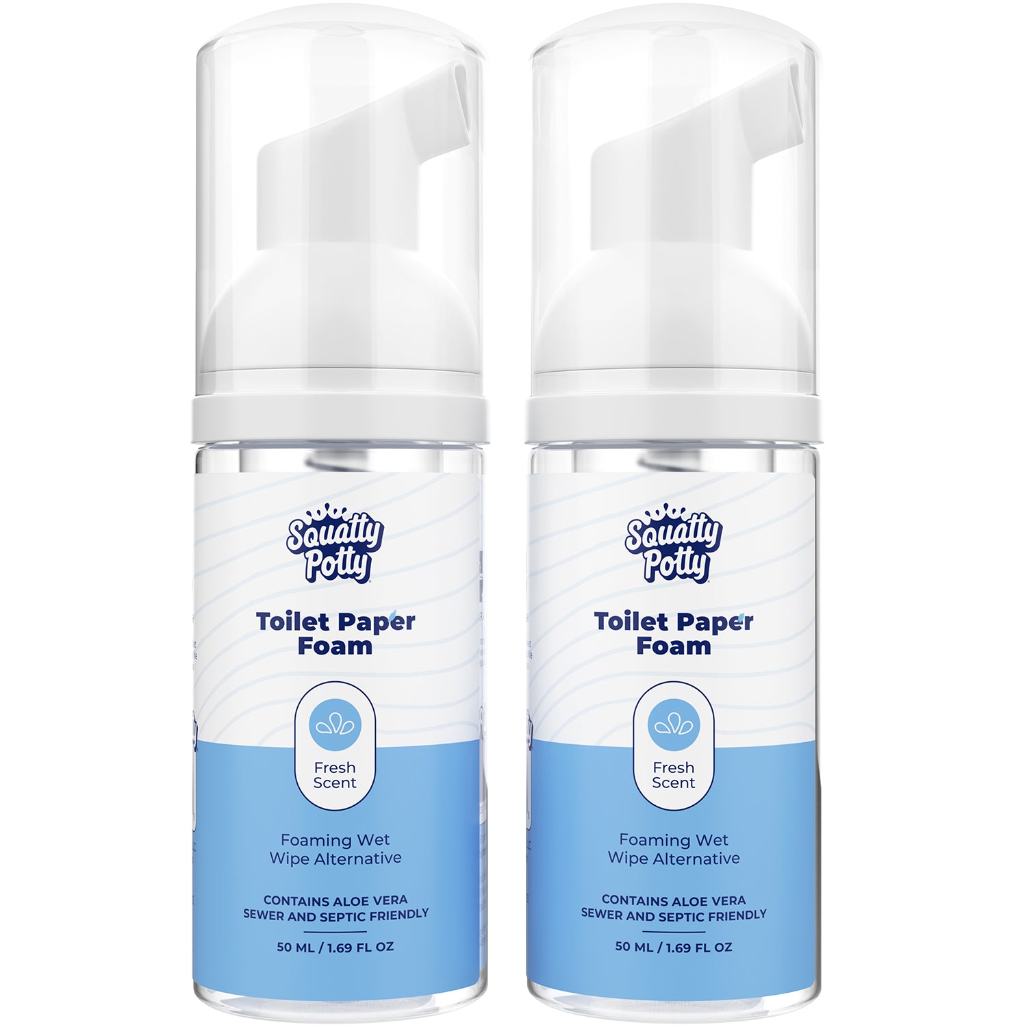 Squatty Potty Toilet Tissue Paper Foam Instant Wet Wipe Alternative - 2 Pack, 50 ml, 1.69 Fl Oz