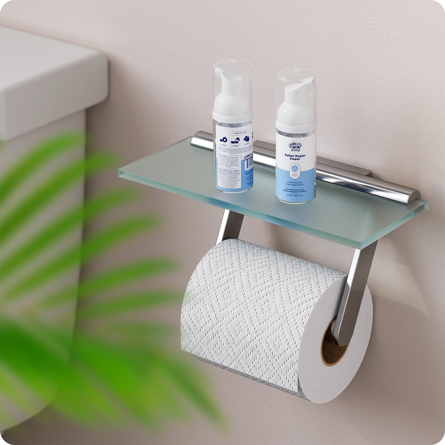 Squatty Potty Toilet Tissue Paper Foam Instant Wet Wipe Alternative - 2 Pack, 50 ml, 1.69 Fl Oz